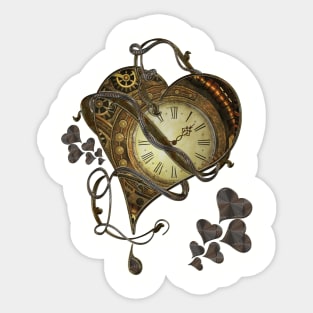 Wonderful elegant steampunk heart, beautiful clockwork Sticker